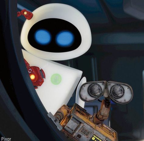 Wall And Eva, Eve Walle Pfp, Wall E Matching Pfp, Wall-e Aesthetic, Wall-e And Eva, Wall E Pfp, Wall E And Eve Matching Pfp, Wall E X Eve, Wall E Aesthetic