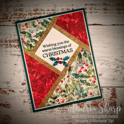 Fractured Christmas Card Ideas, Stampin Up Fractured Christmas Cards, Fractured Cards Tutorial, Stampin Up Christmas Quilt, Fractured Cards Christmas, Stampin Up Christmas Quilt Cards, Su Fractured Cards, Stampin Up Quilted Christmas Dsp Cards, Fractured Christmas Cards