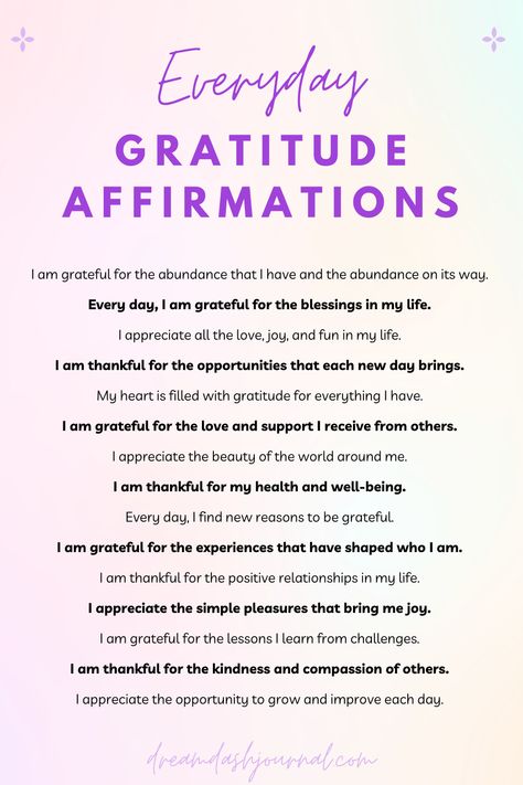 Daily gratitude affirmations How To Show Gratitude To The Universe, Abundance Affirmations Gratitude, Morning Gratitude Prayers, Vision Board Gratitude, Magical Affirmations, Gratitude Letter, Miracle Morning Affirmations, Morning Manifestation, Spiritual Routine