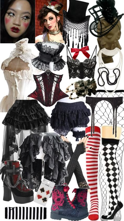 Scary Vintage Halloween Costumes, Circus Fancy Dress Women, Twisted Circus Costume, Halloween Theme Dress, Panic At The Disco Costume, Creepy Ringmaster Costume, Dark Carnival Aesthetic Outfits, Vintage Acrobat Costume, Pierrot Clown Outfit