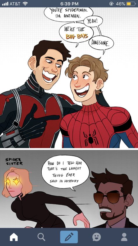 Spiders aren’t bugs actually <<< Peter would know that and love it anyways. Spider Man And Loki Fanart, Ant Man And Spiderman, Peter Parker And Natasha Romanoff Fanart, Natasha And Peter Parker, Dr Strange And Peter Parker Fanart, Spider Noir X Peter B Parker, Mcu Peter Parker Fanart, Hurt Peter Parker Fanart, Peter Parker Fanart Comic