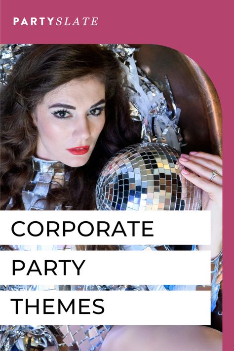 Disco corporate party theme for 2024 Party Themes For Work Events, Work Party Themes Events, Meeting Themes Corporate, Work Holiday Party Themes, 2024 Party Themes, Company Party Themes, Gala Themes Ideas Events, Corporate Party Themes, Corporate Party Theme