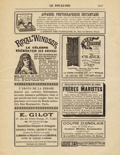 Vintage 1896 French Magazine Page - Free Printable Ephemera Digital Collage Sheet #freeprintable Vintage Pages Free Printable, Vintage Poster Art Retro Free Printable, Florante At Laura Cover, Vintage Magazine Pages, Free Printable Ephemera, Magazine Printable, Free Printable Bookmarks, Papel Vintage, French Ephemera