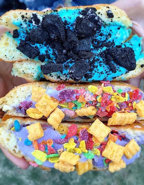 Coachella Food, Afters Ice Cream, Cookie Monster Ice Cream, Monster Ice Cream, Ice Cream Novelties, Rainbow Food, Unique Desserts, Food Goals, Yummy Food Dessert