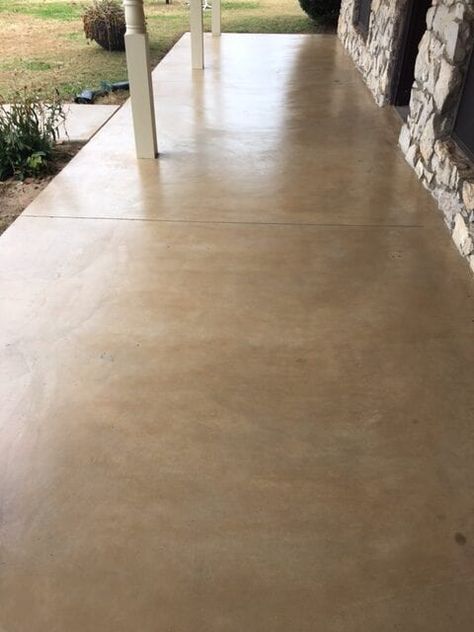 Stained Concrete Porch, Outdoor Concrete Stain, Concrete Stain Patio, Paint Concrete Patio, Concrete Patio Makeover, Concrete Stain, Acid Stained Concrete, Concrete Patio Designs, Concrete Patios