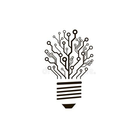 Vector circuit board bulb. Information Technology Logo Design, Technology Logo Design Tech, Bulb Illustration, Cowboy Logo, Bulb Logo, Circuit Board Design, Information Technology Logo, Tech Logo, Business Board