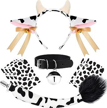 Cow Ears Headband, Bell Choker, Dog Ears Headband, Cow Ears, Cow Costume, Cow Spots, Horn Headband, Women Cosplay, Halloween Headband