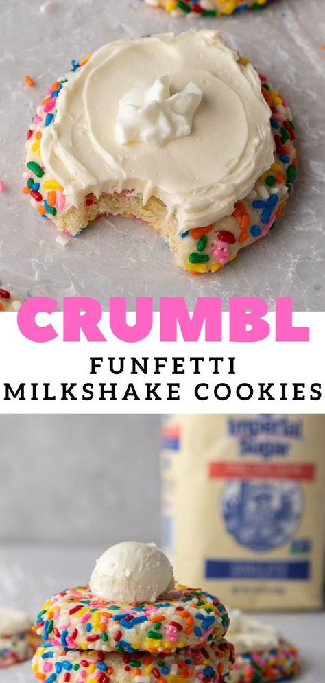 Crumble Pancake Cookie, Crumbl Cookie Copycat Cheesecake, Crumbles Cookies, Summertime Cookies, Bake Sell, Baking Website, Milkshake Cookies, Crumbl Copycat, Apple Fries