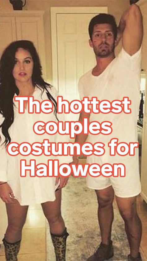 The hottest couples costumes for Halloween this year Cat Couple Costume Halloween, Spicy Couples Costumes, Lazy Couple Halloween Costumes, Throwback Couples Costumes, Lazy Halloween Costumes Couples, Witty Couples Costumes, Couple Halloween Costumes 2023 Party, Funny Adult Halloween Costumes Couples, Inappropriate Couple Halloween Costumes