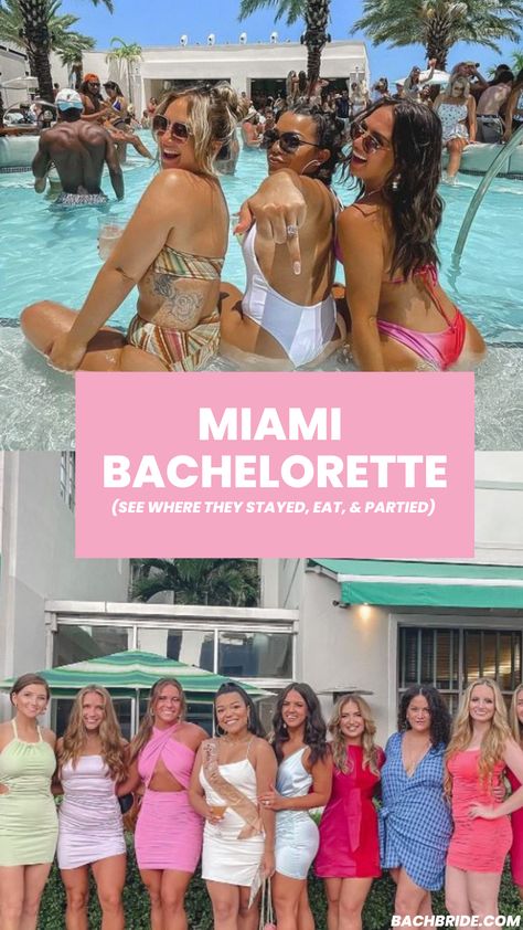 Miami bachelorette party itinerary. See where they stayed, eat and partied! . . . . . #miamibachelorette #miamibacheloetteitinerary #miamibacheloretteoutifts #miamibacheloretteparty Bach Party Themes Miami, Cincinnati Bachelorette Party, Bachelorette Party Ideas Miami, Miami Bachelorette Theme, Bachelorette Party Themes Miami, Miami Bachelorette Party Itinerary, Miami Bachelorette Party Outfits, Bachelorette Party Miami, Nashville Bachelorette Weekend