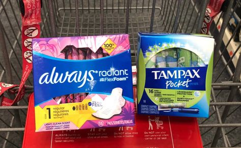 Period Things, Always Pads, Tampax Pearl, Pads And Tampons, America Sign, Feminine Products, Maxi Pad, Bathroom Stuff, Menstrual Pads