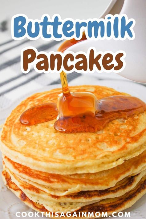 Discover the secret to fluffy and delicious homemade buttermilk pancakes with this foolproof recipe, using simple ingredients. How To Make Buttermilk Pancakes, Simple Buttermilk Pancakes, Old Fashioned Buttermilk Pancakes, Butter Milk Pancakes, Ihop Buttermilk Pancakes, Pancakes With Buttermilk, Pancakes Buttermilk, Buttermilk Pancakes Easy, Buttermilk Pancake Recipe