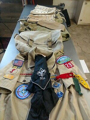 Lot Vtg Boy Scout Uniform WWll? Bag leggings Patches Badges hat Boy Scout Uniform, Scout Uniform, Boy Scout, Boy Scouts, Paper Shopping Bag, Leggings, Hats