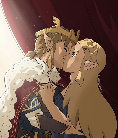 Zelda Role Swap, Prince Link, Link And Zelda Kiss, Zelink Botw, Zelda Fanart, Legend Of Zelda Characters, Writing Fantasy, Link Zelda, Nintendo Art