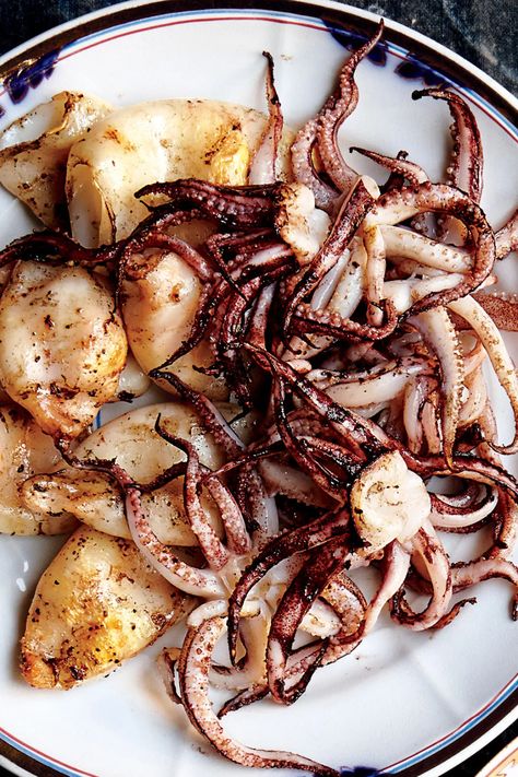 How to Buy, Clean, and Cook Squid | Epicurious Cooking Squid, Cooking Calamari, Grilled Calamari, Octopus Recipes, Grilled Squid, Squid Recipes, Calamari Recipes, Grilled Seafood Recipes, Resep Seafood