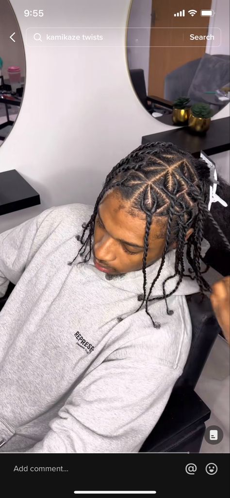 Kamikaze Braids, Kamakazi Twist, Kamikaze Twist Hairstyle Men, Kamikaze Twists Men, Twist Black Men Hair, Kamikaze Twist, Twist Ideas, Bday Hair, Boy Braids