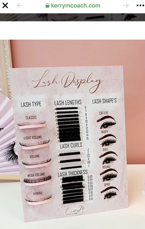 Lash Extension Logo Ideas, Lash Extensions Display, Lash Extention Captions, Lash Set Names, Lash Tech Goodie Bags, Lash Shop Ideas, Black And White Lash Tech Aesthetic, Lash Menu Ideas, Things You Need As A Lash Tech