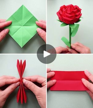 615K views · 17K reactions | Easy DIY Paper Flower Craft Ideas for Kids | How to Make Origami Paper Rose Tutorial :) | By Kids Planet | Facebook Origami Rose Flower, Origami Girl, Paper Rose Tutorial, Flower Craft Ideas, Folded Paper Flowers, Origami Flowers Tutorial, Paper Flower Wall Art, Paper Roses Diy, Vika Papper