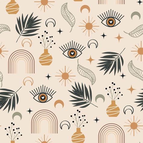 Scandinavian Design Pattern, Aesthetic Lovecore, Boho Graphic Design, Boho Pattern Design, Rainbow Pattern Design, Arte Hippy, Free Vector Patterns, Magic Candle, Design Pattern Art