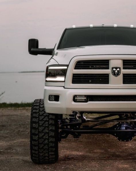 White Ram Truck, Cummins Diesel Trucks, Trucks Dodge, Jacked Up Truck, Dodge Diesel Trucks, Country Trucks, Hot Trucks, Dodge Diesel, Cummins Trucks