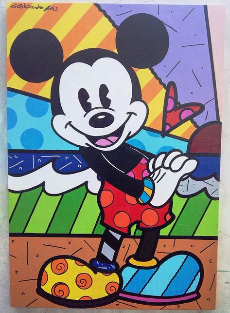 Minnie Mouse Pop Art, Pop Art Disney, Mickey Mouse Pop Art, Romero Britto Art, Britto Art, Disney Pop Art, Mickey Mouse Wallpaper Iphone, Disney Quilt, Mickey Mouse Pictures