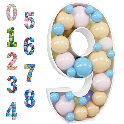 PRICES MAY VARY. MESMERIZING CELEBRATIONS: Crafted for perfection, our large mosaic numbers for balloons frame cut-out backdrop is the epitome of celebration, whether it's your birthday or anniversary. Shine like never before, as this balloon frame number becomes a canvas for your imagination PRE-CUT KITS FOR INSTANT GLAM: Our mosaic balloon frame is designed for quick and hassle-free assembly. Just grab your glue gun, follow the easy instructions (included), and witness the magic unfold in your Mosaic Balloon Numbers, Balloon Mosaic Number, Mosaic Balloon, Balloon Mosaic, Balloon Numbers, Frame Birthday, 50 Balloons, Balloon Frame, Jumbo Balloons