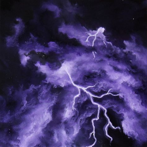 Violet Thunder - 6x6" oil painting - Colleen - scenesbycolleen.com Thunder Acrylic Painting, Purple Paint, Violet, Acrylic Painting, Oil Painting, Paint, Purple, Drawings, Quick Saves