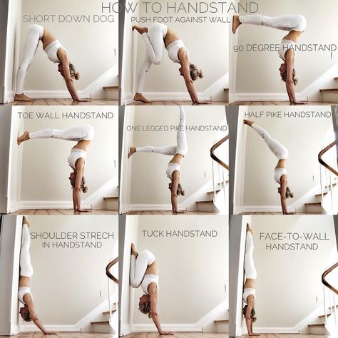 How to handstand - try these pre exercises out to gain strength and control on your journey to handstand.  Outfitted by my sponsor @aloyoga #handstand #tutorial #practice #yoga #strength #yogalife #yogagirl #ad How To Handstand, Workout Program Gym, Yoga Handstand, Body Transformations, Post Yoga, Yoga Beginners, Beginner Yoga, Yoga Posen, Yoga Iyengar