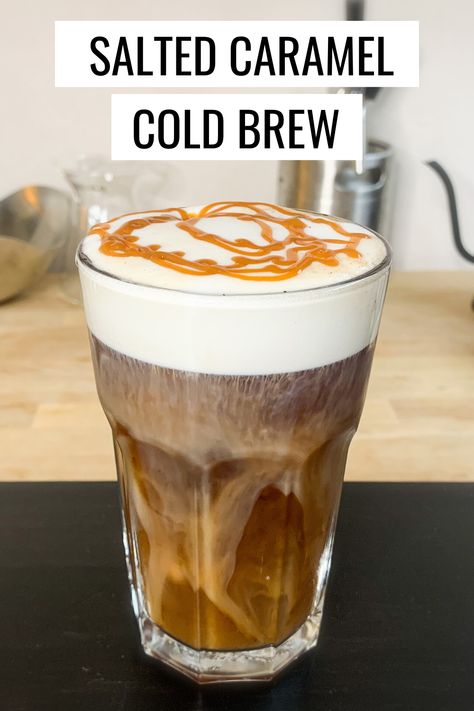 Salted Caramel Cold Brew, Caramel Cold Brew, Pumpkin Cream Cold Brew, Nespresso Recipes, Cold Brew Coffee Recipe, Cream Cold Brew, Cold Brew Recipe, Cold Coffee Recipes, Recipe Pumpkin