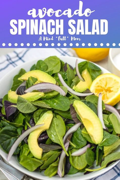 Avocado Spinach Salad, Simple Spinach Salad, Ham Salad Recipes, Spinach Avocado, Spinach Salad Recipes, Avocado Salat, Spinach Recipes, Delish Recipes, Lunch Recipes Healthy