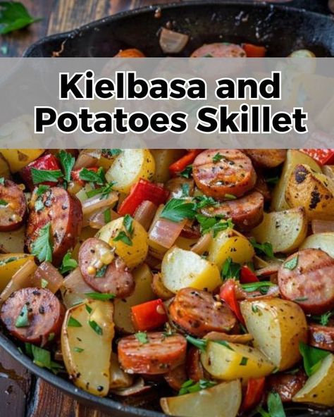 Potato Kielbasa, Kielbasa Skillet, Cabbage Skillet, Kielbasa And Potatoes, Kielbasa And Cabbage, Vegetable Barley Soup, Potato Skillet, Kielbasa Recipes, Skillet Potatoes