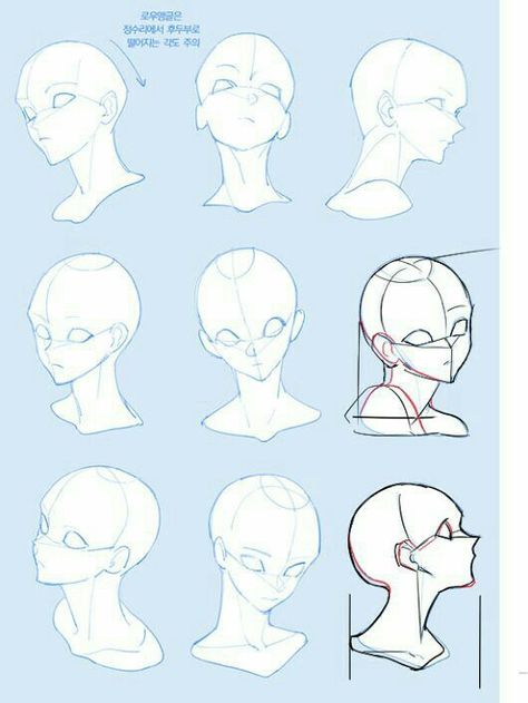 Head angles 얼굴 드로잉, Drawing Heads, Anime Karakterek, 얼굴 그리기, Head And Shoulders, Anatomy Sketches, Gambar Figur, Drawing Expressions, Poses References