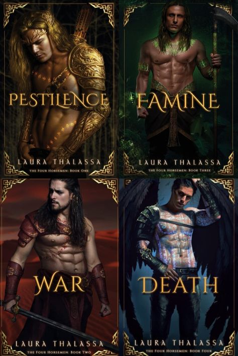 Laura Thalassa, Vampire Romance Books, Four Horsemen Of The Apocalypse, The Four Horsemen, Vampire Romances, Arte Monster High, Romance Novel Covers, Fantasy Romance Books, Paranormal Romance Books