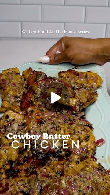 Brandy Gordon on Instagram: "I’m here to confirm that cowboy butter is indeed delicious. I can think of at least 5 foods that I want to spread it on lol. Today we will settle for chicken.   Cowboy butter has been all over my explore page so I had to give it a go. It’s basically an herb-infused, seasoned butter. I melted it and spread it over pan seared chicken thighs. The chicken was super tender and the cowboy butter paired perfectly with it. Spread it on whatever part of chicken you prefer.   Save this if you’re looking for an easy weeknight dinner idea. Comment below for the full recipe.   Have you heard of cowboy butter? What would you pair yours with?" Cowboy Butter Chicken Wings, Cowboy Chicken Recipes, Cowboy Butter Chicken, Easy Bourbon Chicken, Cowboy Butter Recipe, Butter Fried Chicken, Cowboy Chicken, Pan Seared Chicken Thighs, Cowboy Butter