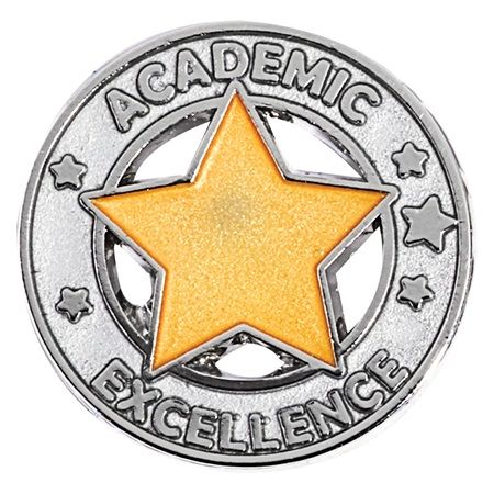 Academic Excellence Award Pin with Silver/Gold Star - The 1" Academic Excellence Award Pin is a perfect award choice for your high school award ceremonies. Academic Excellence Award, School Awards Ceremony, Academic Awards, School Awards, Recognition Awards, Academic Excellence, School Vibes, University Of Cambridge, Student Awards