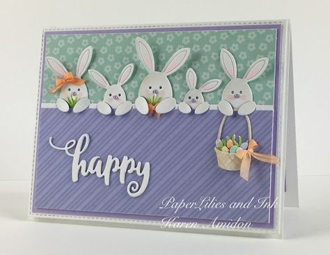 Impression Obsession Cards, Easter Card Ideas, Easter Cards Handmade, Impression Obsession, Rabbit Easter, Spellbinders Cards, Spring Cards, Scrapbooking Album, Easter Card