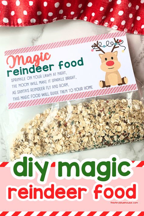 This adorable Christmas eve tradition for kids involves creating diy magic reindeer food that you sprinkle on your front lawn to guide santa to your home. Our free printable reindeer food template is an adorable addition to this homemade reindeer food recipe. It's a fun way to transform this cute idea into a Christmas gift idea for classmates. In fact, you can even make this DIY reindeer dust and sell it at a craft fair. Get your free printable reindeer food tag on our website with just one ... Reindeer Food Printable Free, Magic Reindeer Food Printable, Free Printable Reindeer, Reindeer Food Poem, Reindeer Food Recipe, Reindeer Food Printable, Reindeer Dust, Diy Reindeer, Tradition Ideas