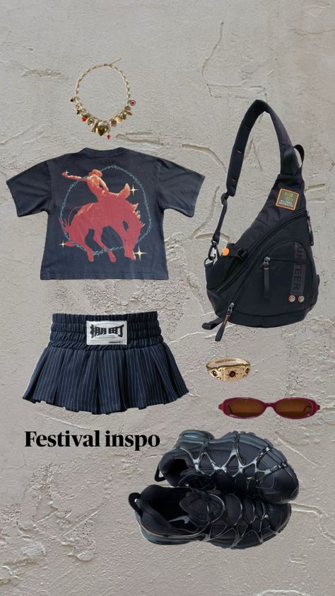 #festival #festivalinspo #outfitinspo #festivaloutfit #summeroutfit #summer City Festival Outfit, Music Festival Outfits Fall, Portola Festival Outfit, Fright Fest Six Flags Outfit, All Things Go Festival Outfit, Boiler Room Outfit, Music Festival Outfits Summer, Acl Outfits Festivals, Chappell Roan Concert Outfit