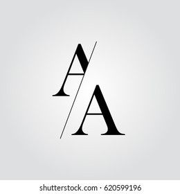 Aa Monogram Logo Design, Aa Logo Design Wedding, Aa Design Logo, Wedding Logo Aa, Aa Initials Logo, A A Logo, A A Logo Design, Aa Logo Design Letter, Aa Logo Design