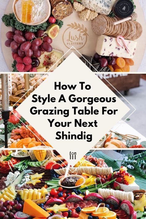 Buffet-style grazing tables are popping up everywhere, literally – from weddings to baby showers and birthday parties, these abundant displays of food instantly add a wow factor. Find out how to create the best grazing table to wow your guests! #festivefeast #christmas #entertainingathome #appetizers How To Set Up A Buffet Table Parties, Setting Up Appetizer Table Party Ideas, Christmas Buffet Tablescapes Display Food Tables, Christmas Appetizer Buffet Display, Holiday Appetizer Table Display, Christmas Party Grazing Table, Christmas Buffet Table Food, Appetizer Buffet Display, Appetizer Table Display Ideas