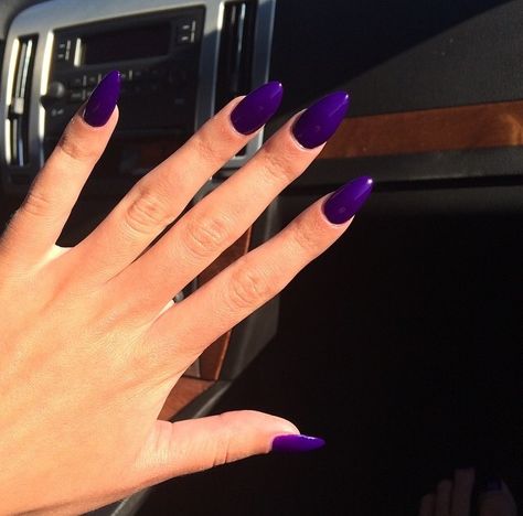 Blackish Purple Nails, Dark Purple Nails Acrylic Short, Dark Purple Nail Inspo Acrylic, Dark Purple Almond Acrylic Nails, Midnight Purple Nails Acrylic, Short Dark Purple Nails, Dark Purple Almond Nails, Nails Purple Dark, Dark Violet Nails