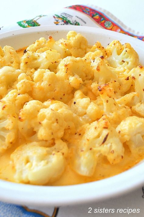 Baked Cheesy Cauliflower Casserole by 2sistersrecipes.com Creamy Cheesy Cauliflower Bake, Cheesy Cauliflower Mash, Cheesy Cauliflower Casserole 12 Tomatoes, How To Clean Cauliflower, Califlower Casseroles With Cream Cheese, Velveeta Cauliflower, Califlower Casseroles Healthy, Cauliflower And Cheese Recipes, Cauliflower Stir Fry Recipes