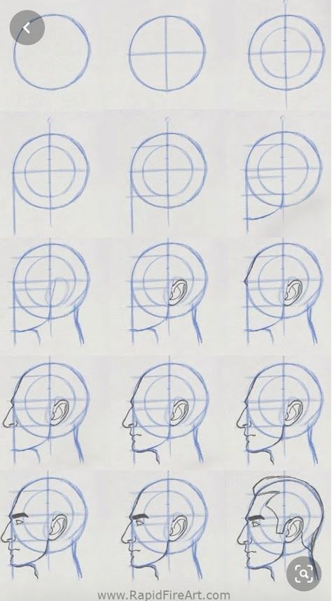 Loomis Method Head Tutorial, Face Anatomy Drawing Step By Step, How To Draw The Human Head, Semi Realistic Full Body Drawing, Loomis Method Side View, Face Drawing Tutorial Step By Step, Head Drawing Realistic, Head Proportions Drawing, Head Guidelines Drawing