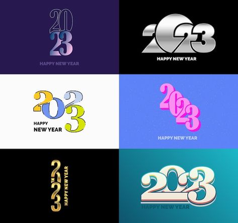 Big set of 2023 happy new year logo text design 2023 number design template -> https://www.freepik.com/free-vector/big-set-2023-happy-new-year-logo-text-design-2023-number-design-template_37316123.htm -> 2023 logo, 2023, calendar banner, new year 2023, happy 2023, calendar poster, year, happy new year, china logo, new years, happy new, new year, party card, new year greetings, new year card, celebration card, happy year, china icon, new year font, celebration poster, year and party, new year cel 2023 Number Design, Logo Text Design, Happy New Year Logo, New Year Logo, Happy 2023, 2023 Logo, Celebration Poster, 2023 Happy New Year, 2023 Number