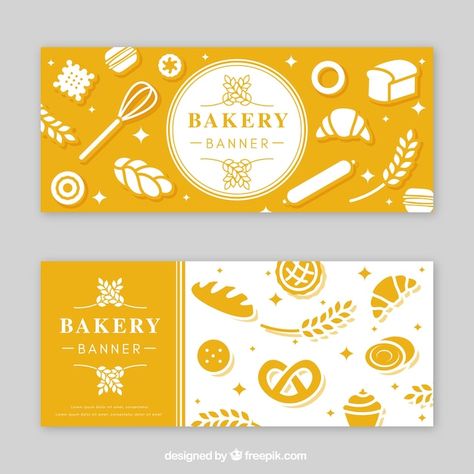 Bakery Banner, Bread Icon, Bakery Icon, Bakery Packaging Design, Vintage Bakery, Baking Buns, Food Template, Bakery Packaging, Vector Banner