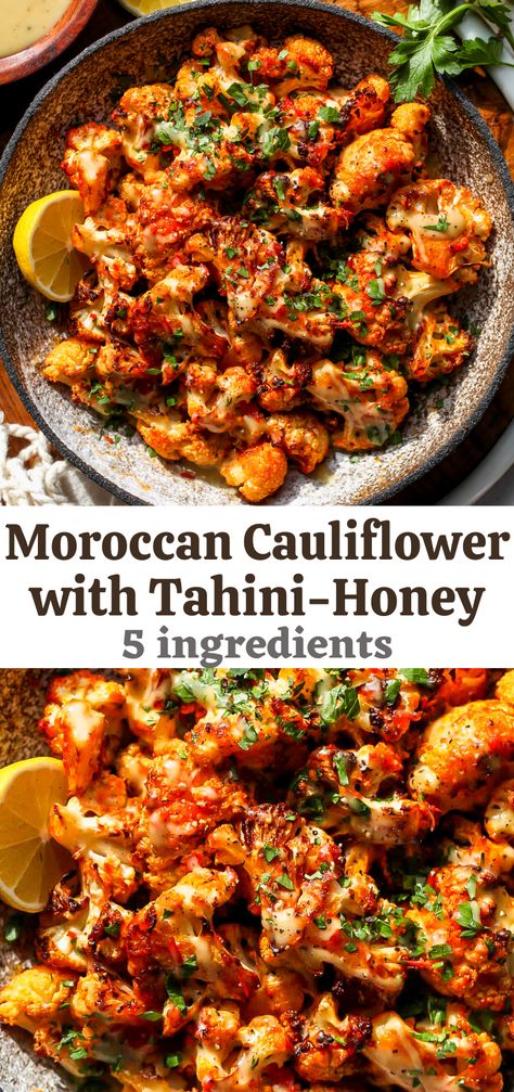 Cauliflower Recipes With Tahini, Jerk Cauliflower Recipe, Vegitaren Dinners, Side Dish For Dinner Party, Sweet Vegetable Recipes, Flavorful Vegan Recipes, Bohemian Food Recipes, Autumn Dinner Recipes Vegetarian, Easy Vegetarian Side Dishes