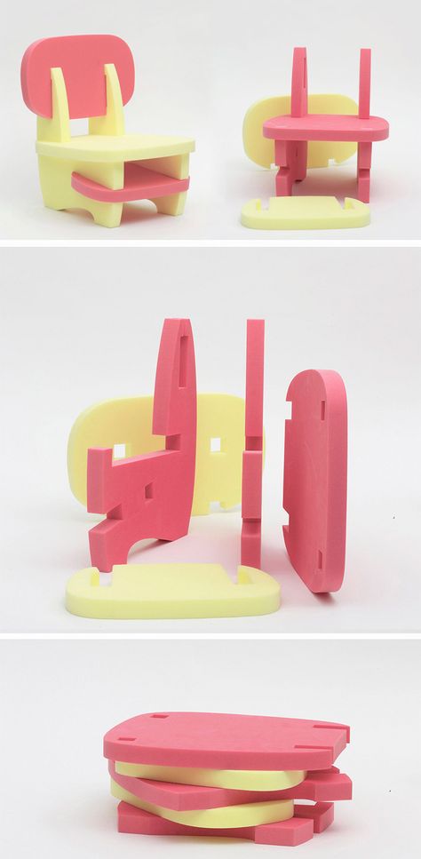 This puzzling kid’s chair makes the most of playtime, encouraging children to get creative. Creative Furniture Design, Kids Chair Design, Puzzle Furniture, Creative Furniture Ideas, Diy Kids Chair, Childrens Furniture Design, Kid Chair, Creative Chair, Childrens Chair