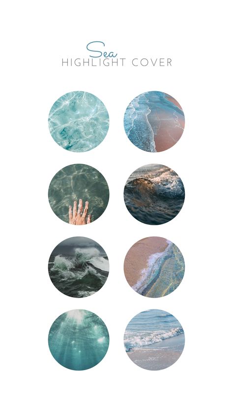 Ocean Highlights Instagram, Highlight Covers Instagram Blue Theme, Sea Highlight Cover Instagram, Ocean Highlight Cover, Beachy Instagram Highlight Covers, Summer Insta Highlight Cover, Instagram Highlight Covers Ocean, Beach Highlight Cover Instagram, Sea Waves Aesthetic