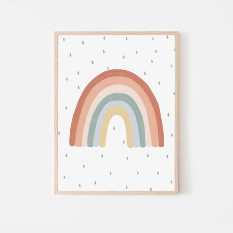 Scandi Kids Room, Colourful Decor, Rainbow Nursery Decor, Rainbow Wall Art, Rainbow Nursery, Rainbow Wall, Room Decorations, Rainbow Art, Rainbow Print