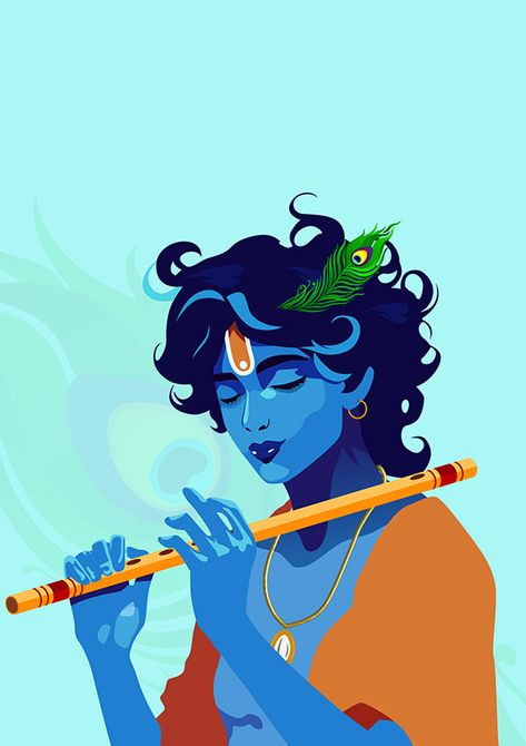 Radha Krishna Digital Painting, Lord Krishna Illustration Art, Krishna Illustration Art Wallpaper, Sree Krishna Drawing, Lord Krishna Illustration, Krishna Illustration Art, Krishna Painting Abstract, Mandir Wallpaper, Krishna Digital Art